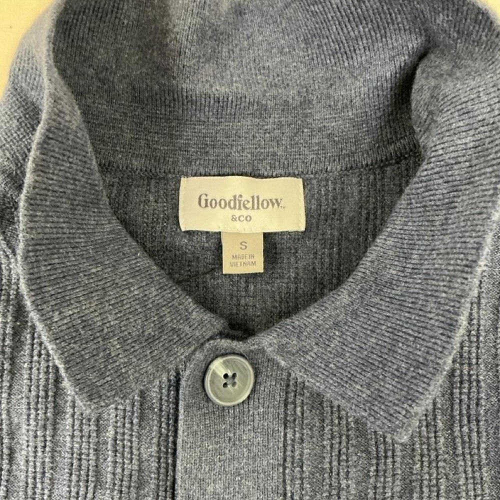 Goodfellow & Co. Men's Ribbed Collared Button Cardigan, Size Small. - Picture 2 of 6